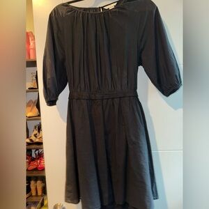 H&M Black Gathered Dress